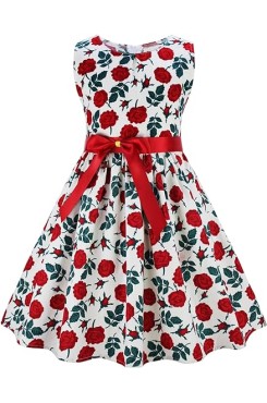E74  Kid Floral Cotton Girls Dresses Summer Girl Clothes