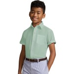 Boys Dress Shirts Boy Button Down Shirt Short Sleeve Removable Bow Tie Button Up White Formal Graduation 6-10 Size
