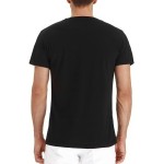 Black  Mens Fashion Henley Shirts Long Sleeve Button Cotton T-Shirt with Pocket