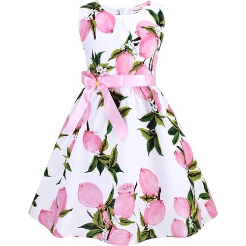  E8  Kid Floral Cotton Girls Dresses Summer Girl Clothes