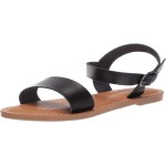 Black Women's Two Strap Buckle Sandal