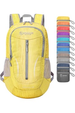 25L Ultra Lightweight Packable Backpack - Foldable Hiking Backpacks Water Resistant Small Folding Daypack for Travel(Yellow)